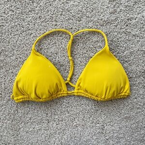 BuffBunny Sun Kissed Yellow Mai Tai Triangle String Bikini Top Size Small ( XS )